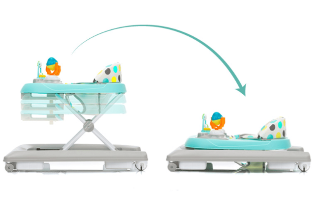 Premergator cu Jucarie, +6 luni, Buline Mint-Grey, Fillikid